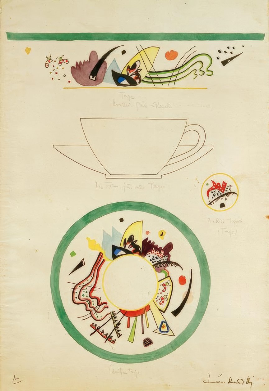 Bir fincan ve fincan tabağı için tasarım by Wassily Kandinsky