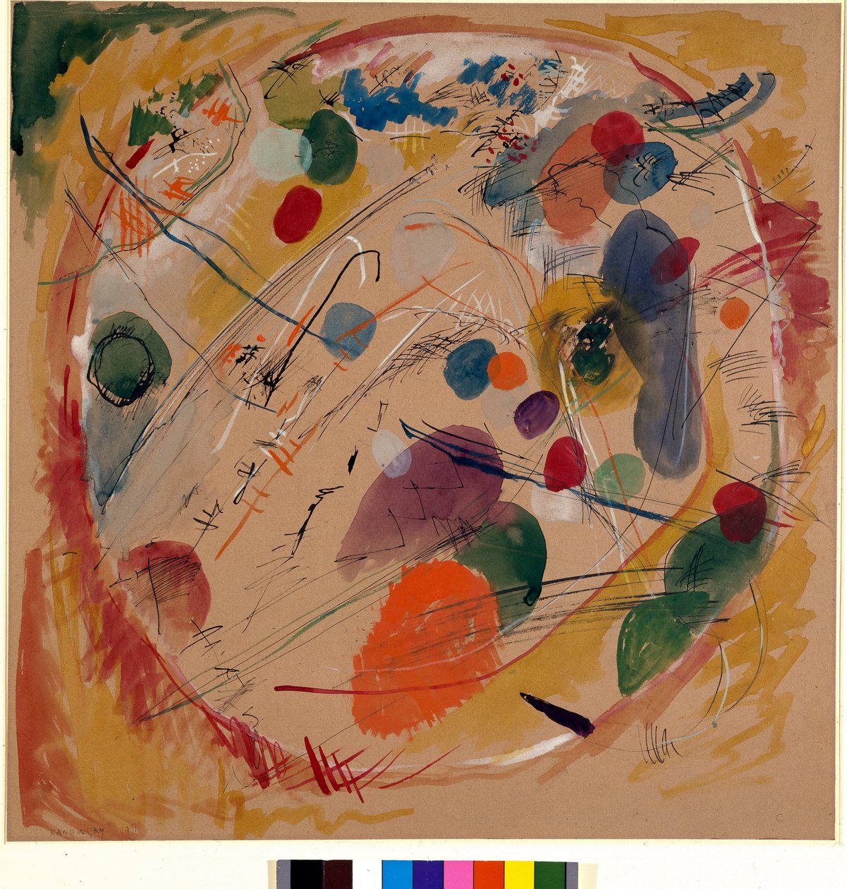 Dışavurumculuk: “” Çemberde”” Vassily Kandinsky'den Suluboya by Wassily Kandinsky
