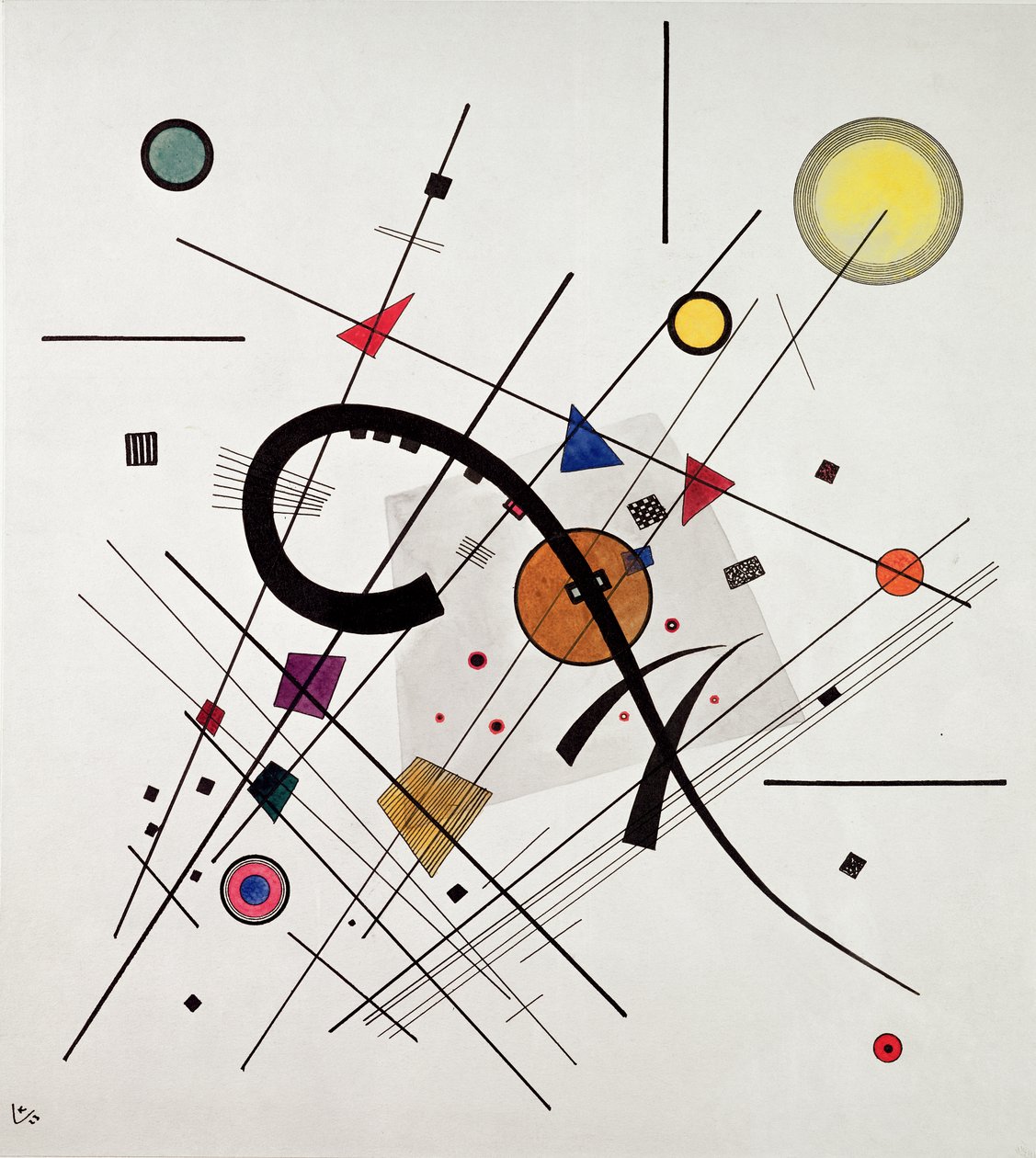 Gray Square, 1923 (kalem ve mürekkep ve wc) by Wassily Kandinsky