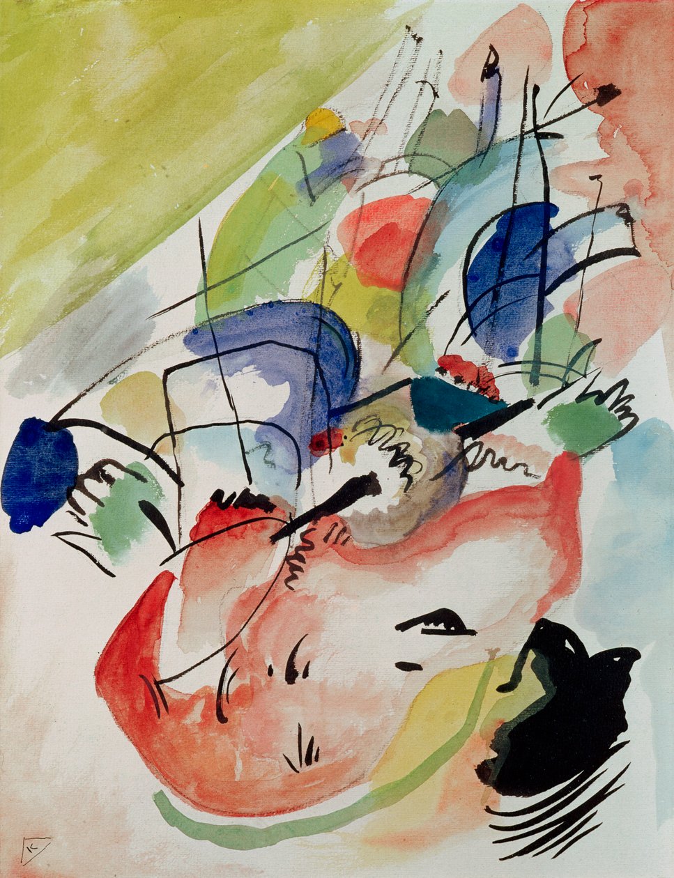 Doğaçlama XXXI, 1913 (kalem, wc ve kağıt üzerine mürekkep) by Wassily Kandinsky