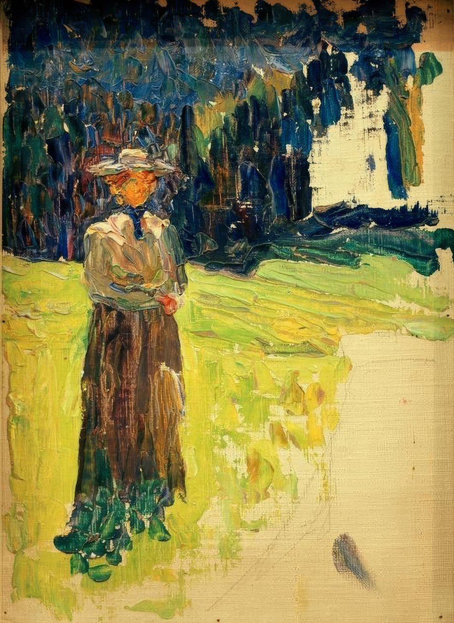 Kochel - Ormanın kenarında duran kadın by Wassily Kandinsky