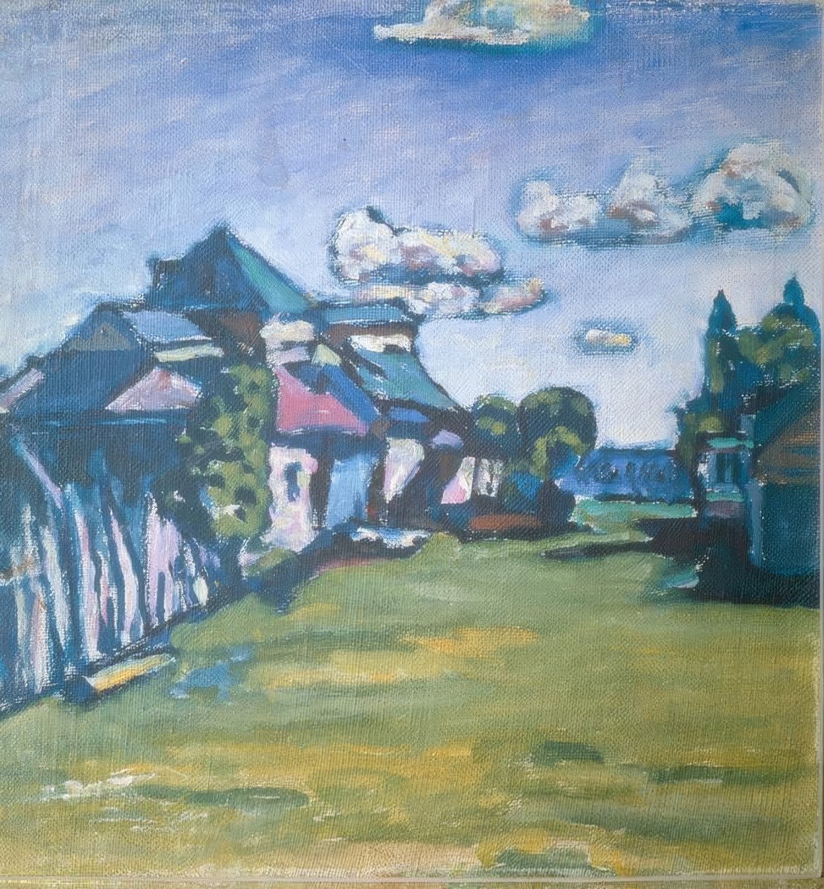 Evler ile manzara by Wassily Kandinsky