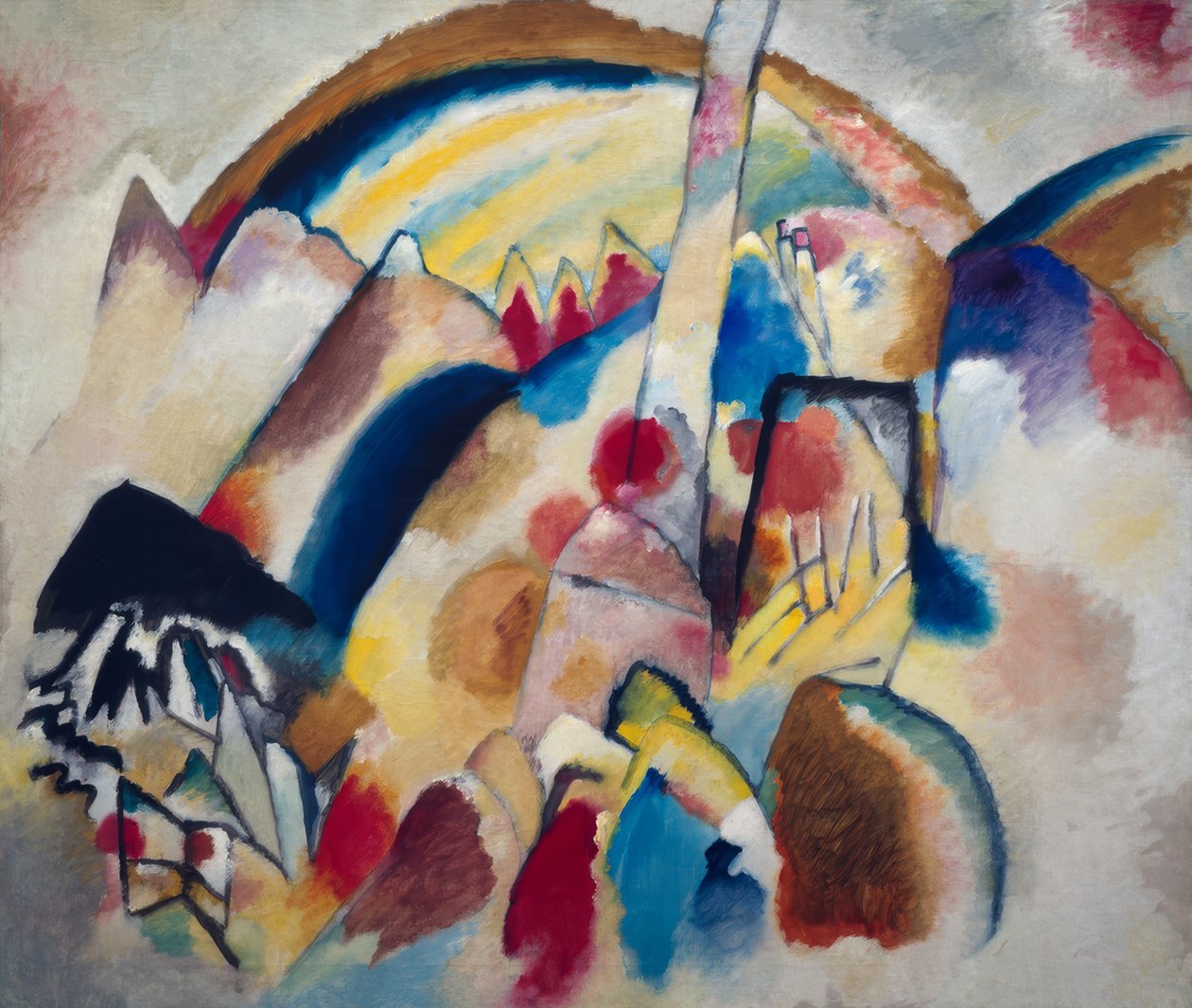 Kırmızı benekli manzara II by Wassily Kandinsky