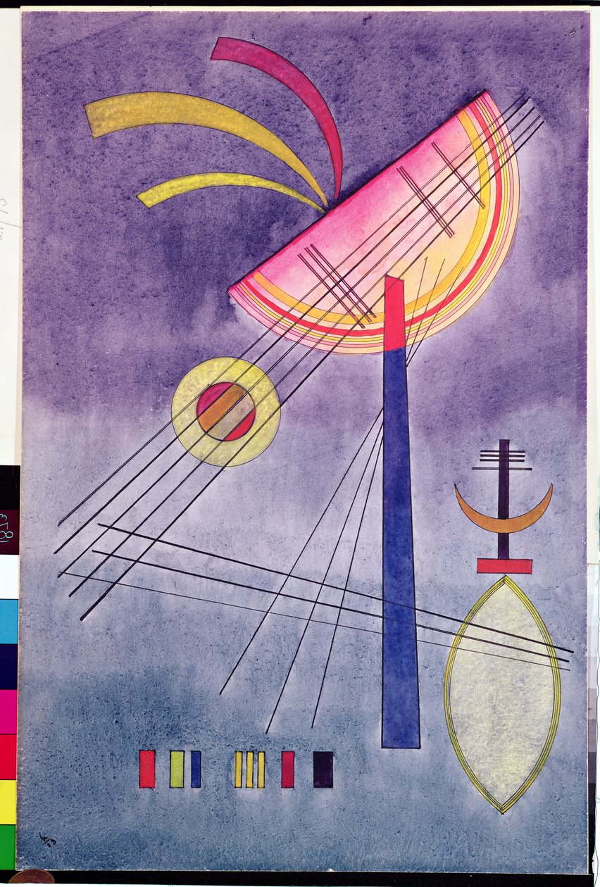 Leaning Semicircle, 1928 (wc, kalem ve mürekkep) by Wassily Kandinsky