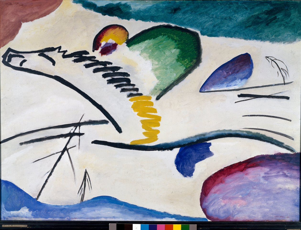Lyric (Pointed Silence) Painting by Vassily Kandinsky (or Wassily Kandinski or Kandinskij, 1866-1944). 1911 Dim. 94x130 cm Rotterdam, Museum Boymans-Van Beuningen by Wassily Kandinsky