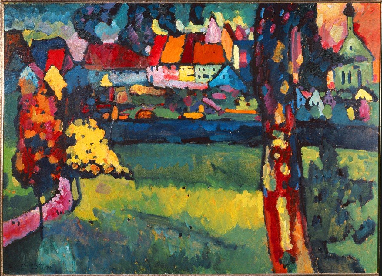 Murnau, 1909 (yağ) by Wassily Kandinsky