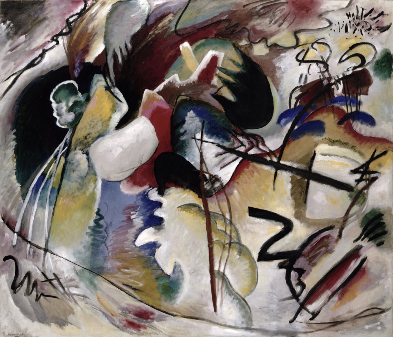 Beyaz formlu boyama, 1913 by Wassily Kandinsky