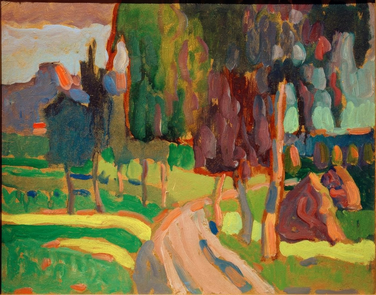 Gün batımında yaz manzarası by Wassily Kandinsky