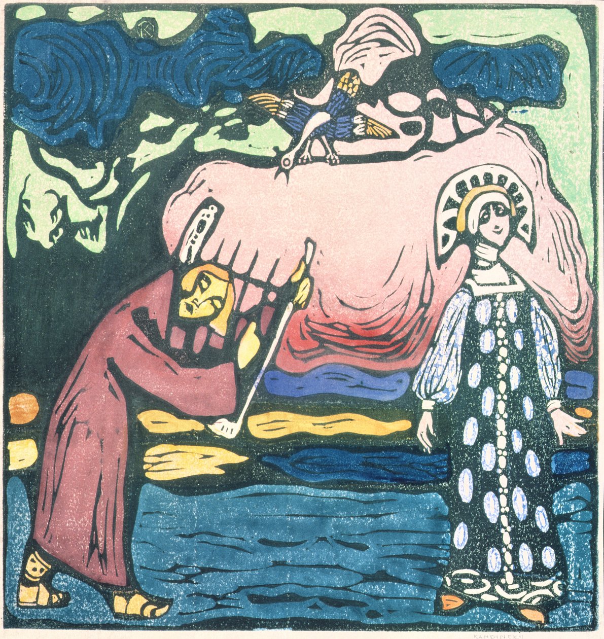 ದಿ ಸಾಲ್ಟರಿ ಪ್ಲೇಯರ್, 1907 ಟರ್ಕ್ by Wassily Kandinsky