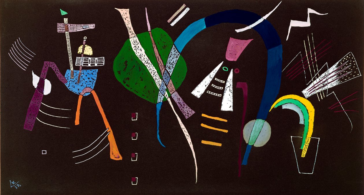 The blue bow Painting by Vassily Kandinsky (or Wassily Kandinski or Kandinskij, 1866-1944) 1938 Milan private collection by Wassily Kandinsky