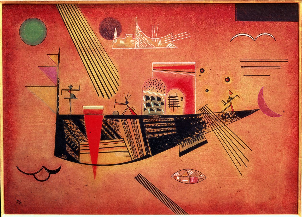 Kaprisli, 1930 (karton üzerine yağlı boya) by Wassily Kandinsky
