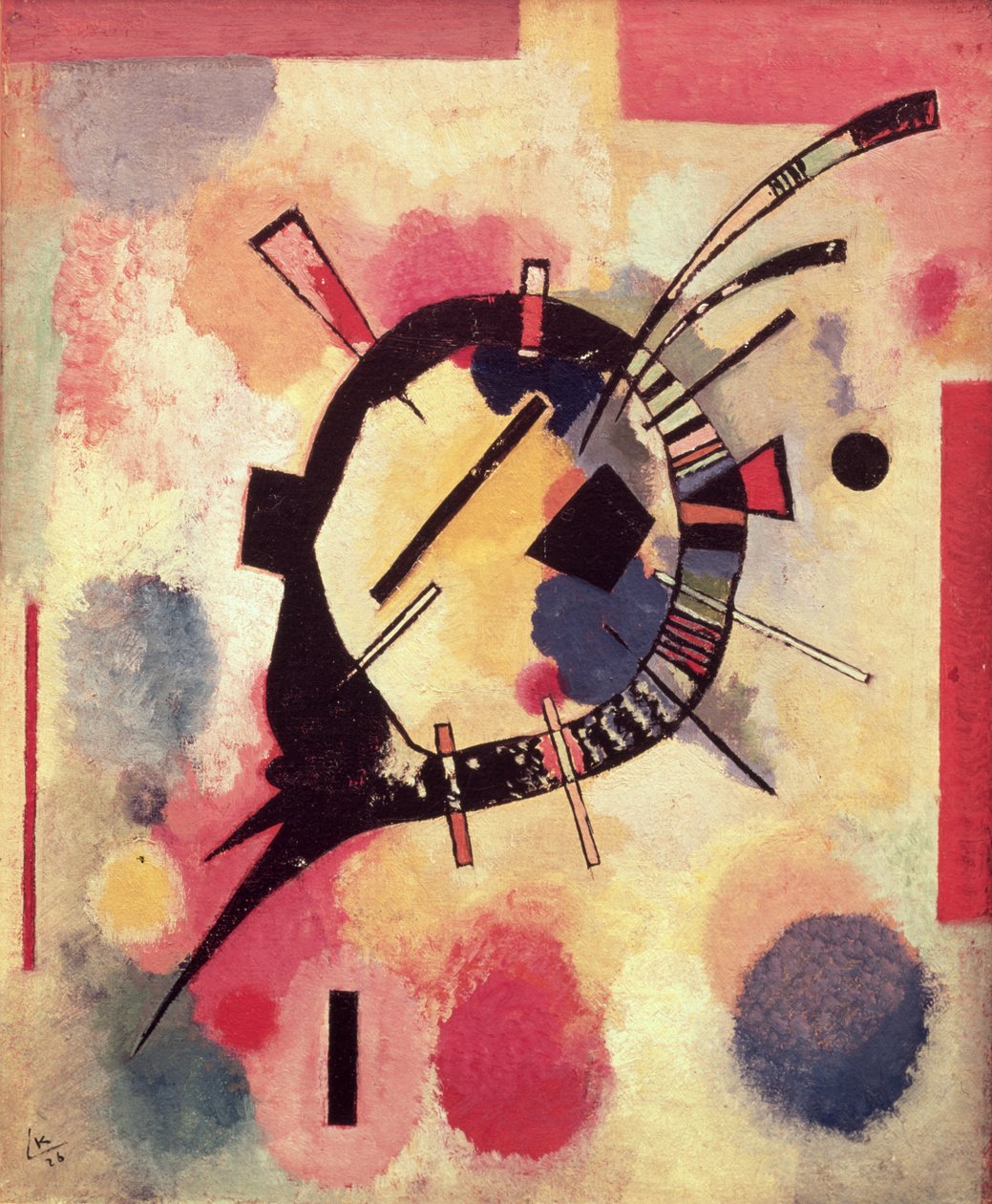 Sarı Merkez, 1926 (karton üzerine yağlı boya) by Wassily Kandinsky