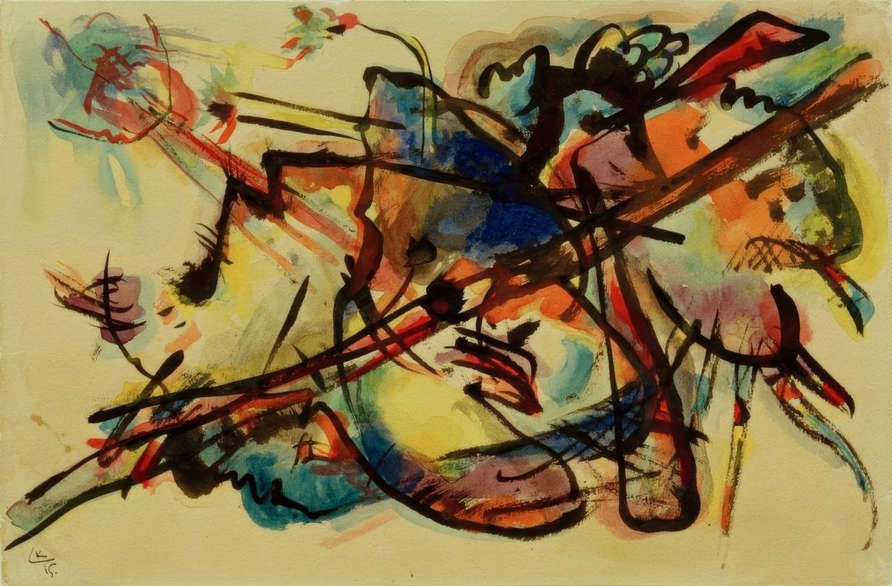 Soyut kompozisyon (mavi altın) by Wassily Kandinsky