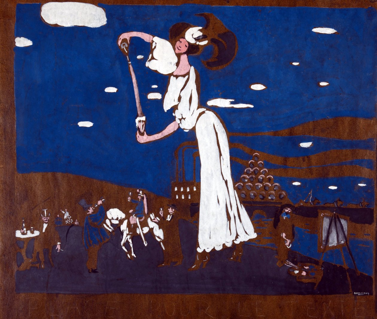 Bir Fransız fırını için reklam afişi Boyama Wassily Kandinsky (veya Wassily Kandinski veya Kandinskij) by Wassily Kandinsky