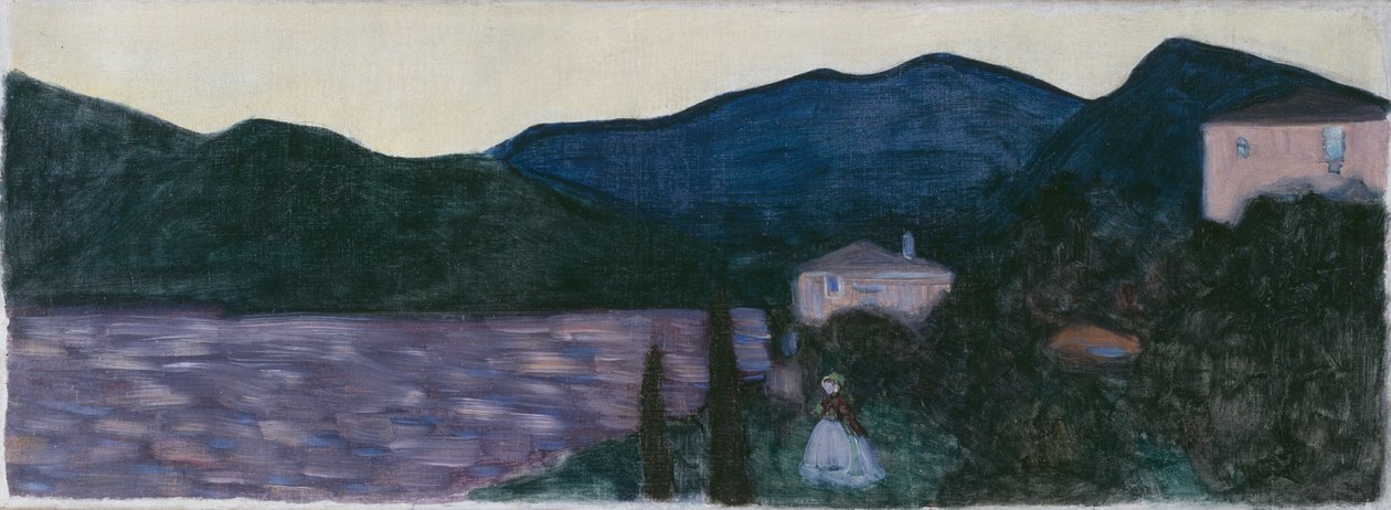 Bir göl ile dağlık manzara by Wassily Kandinsky