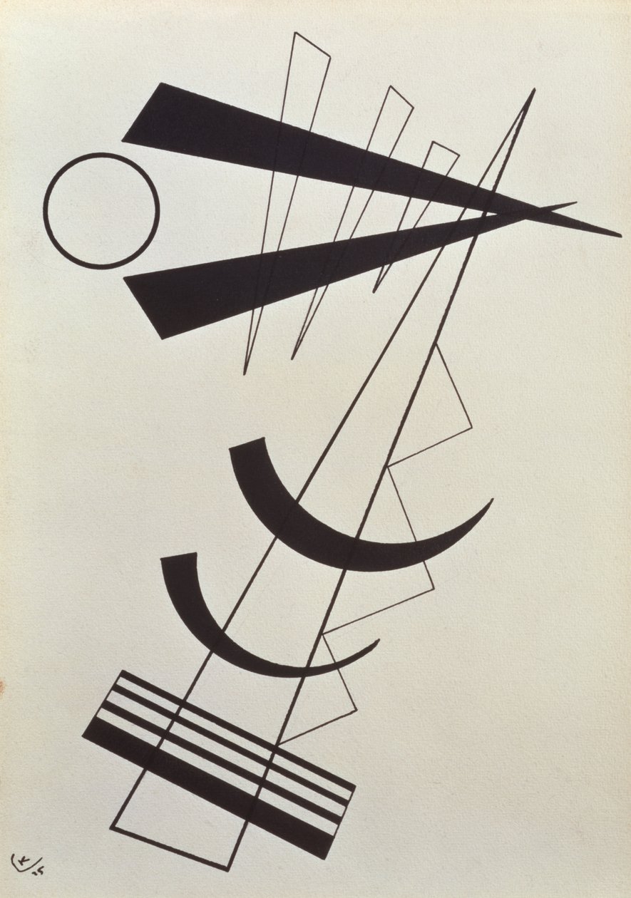 Siyah beyaz vurgulanmış ağırlıklar by Wassily Kandinsky