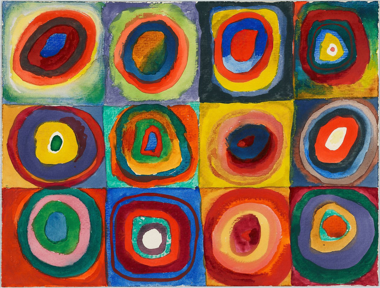 Renk Çalışması. Eşmerkezli Daireli Kareler, 1913. by Wassily Kandinsky