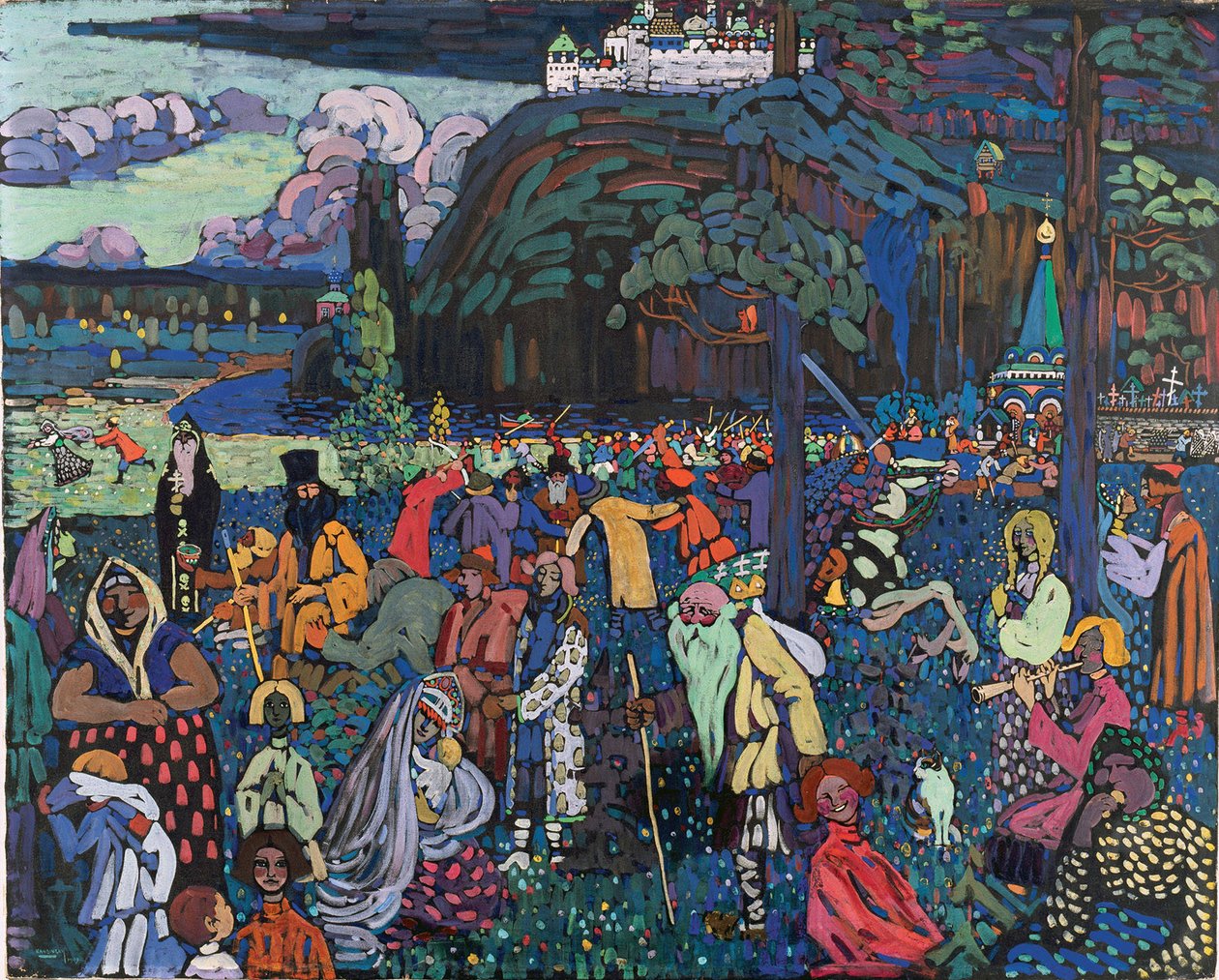 Renkli Hayat (Renkli Hayat) 1907 (tuval üzerine tempera) by Wassily Kandinsky