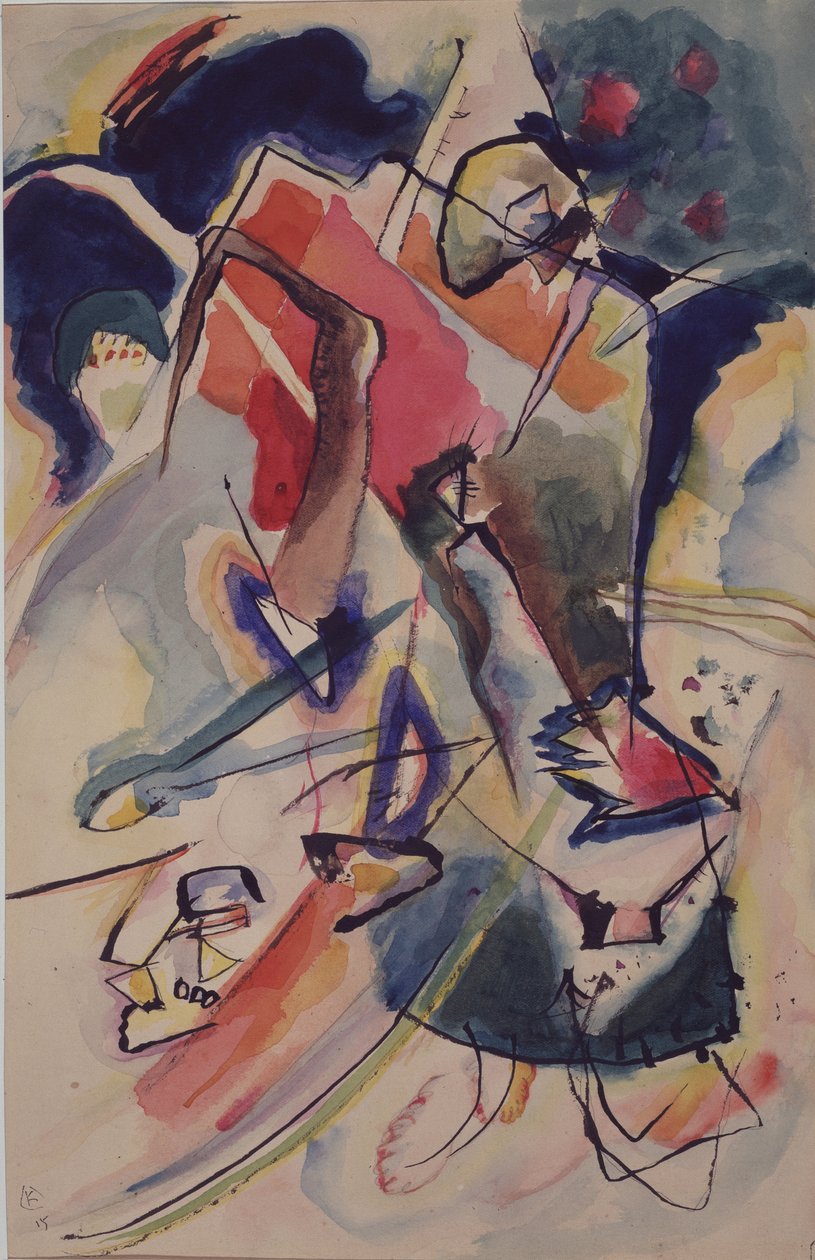 Kadın figürlü kompozisyon, 1915 by Wassily Kandinsky