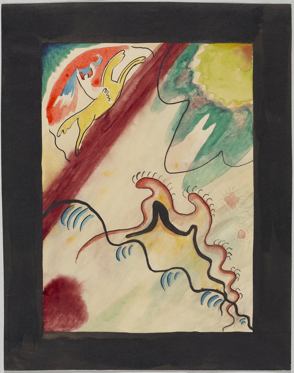 "Der Blaue Reiter" almanak kapağı için taslak by Wassily Kandinsky