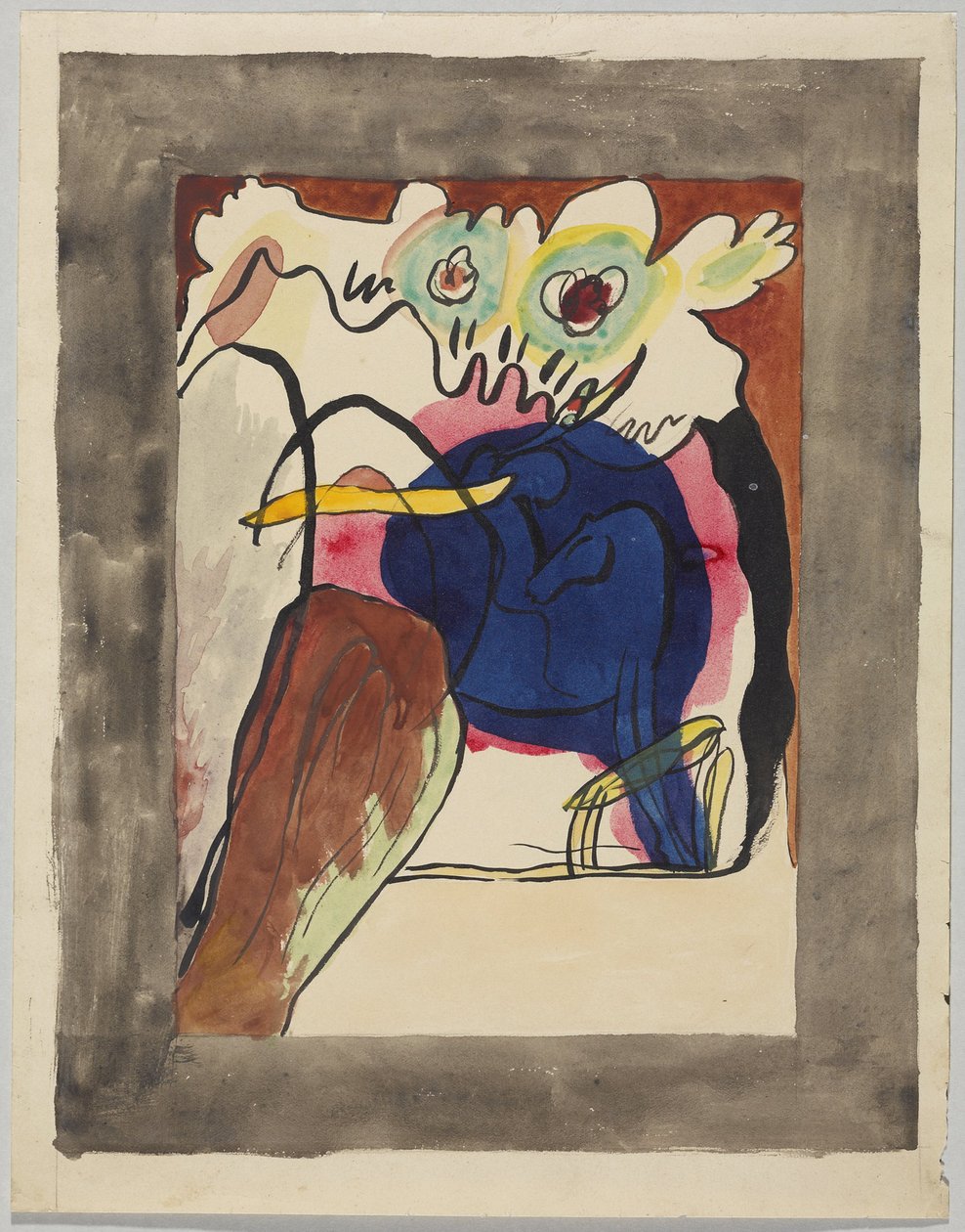 "Der Blaue Reiter" almanak kapağı için taslak by Wassily Kandinsky
