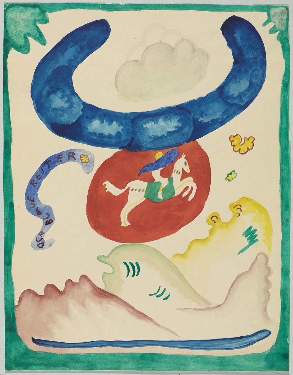 Almanak "Der Blaue Reiter" kapağı için taslak by Wassily Kandinsky