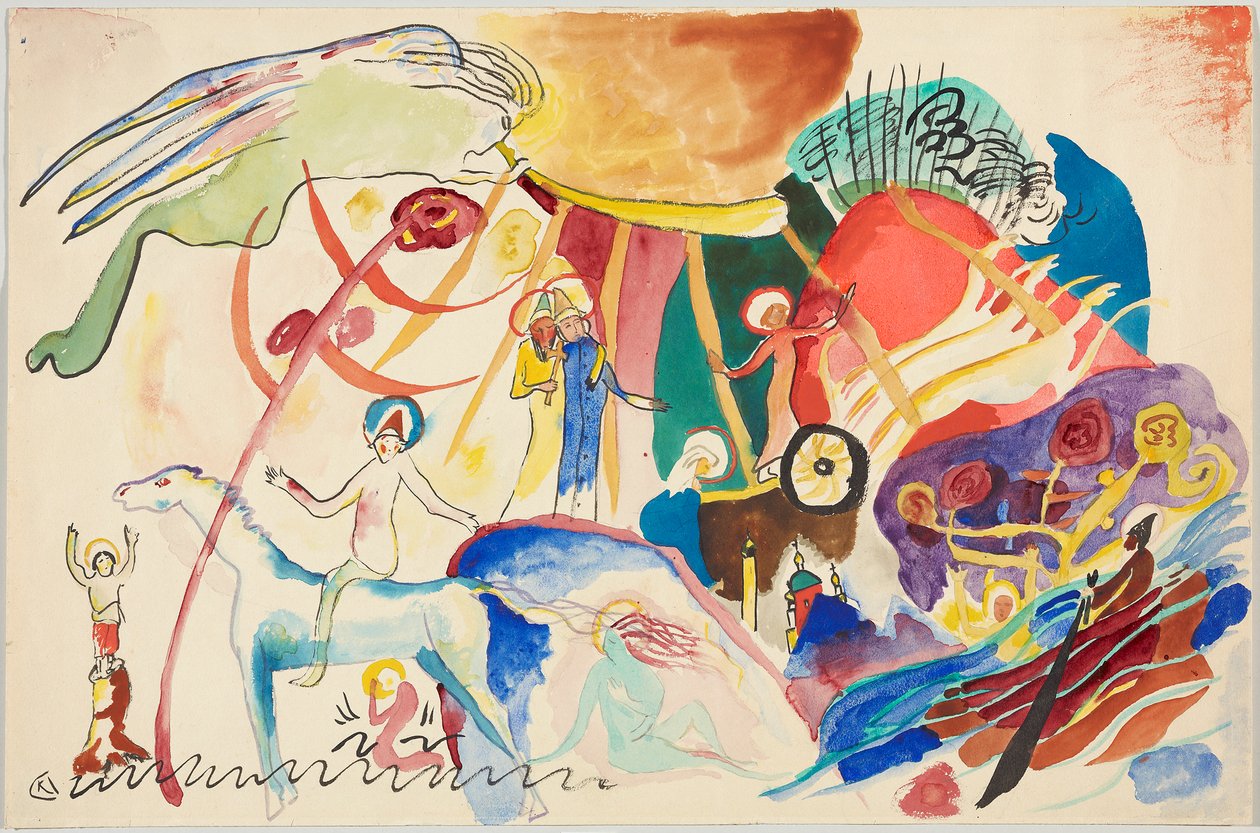 "All Saints II (Azizlerle Kompozisyon)" için Taslak by Wassily Kandinsky