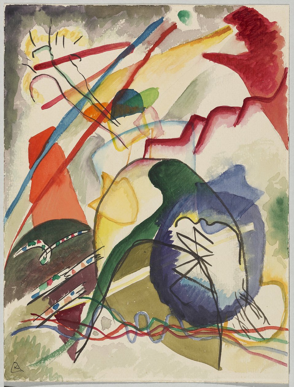 'Beyaz Kenarlıklı Resim' için Taslak by Wassily Kandinsky