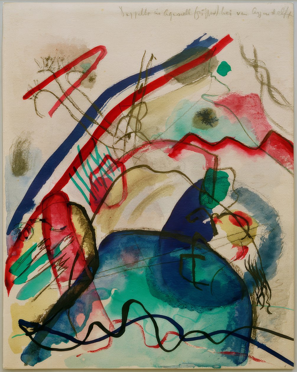 Beyaz kenarlıklı resme taslak by Wassily Kandinsky