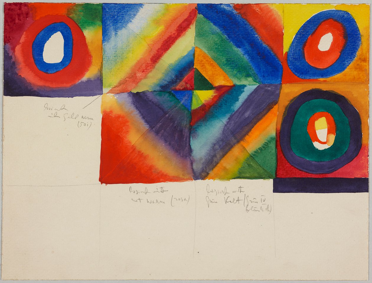 Boyama tekniği ile ilgili bilgilerle renk çalışmaları by Wassily Kandinsky