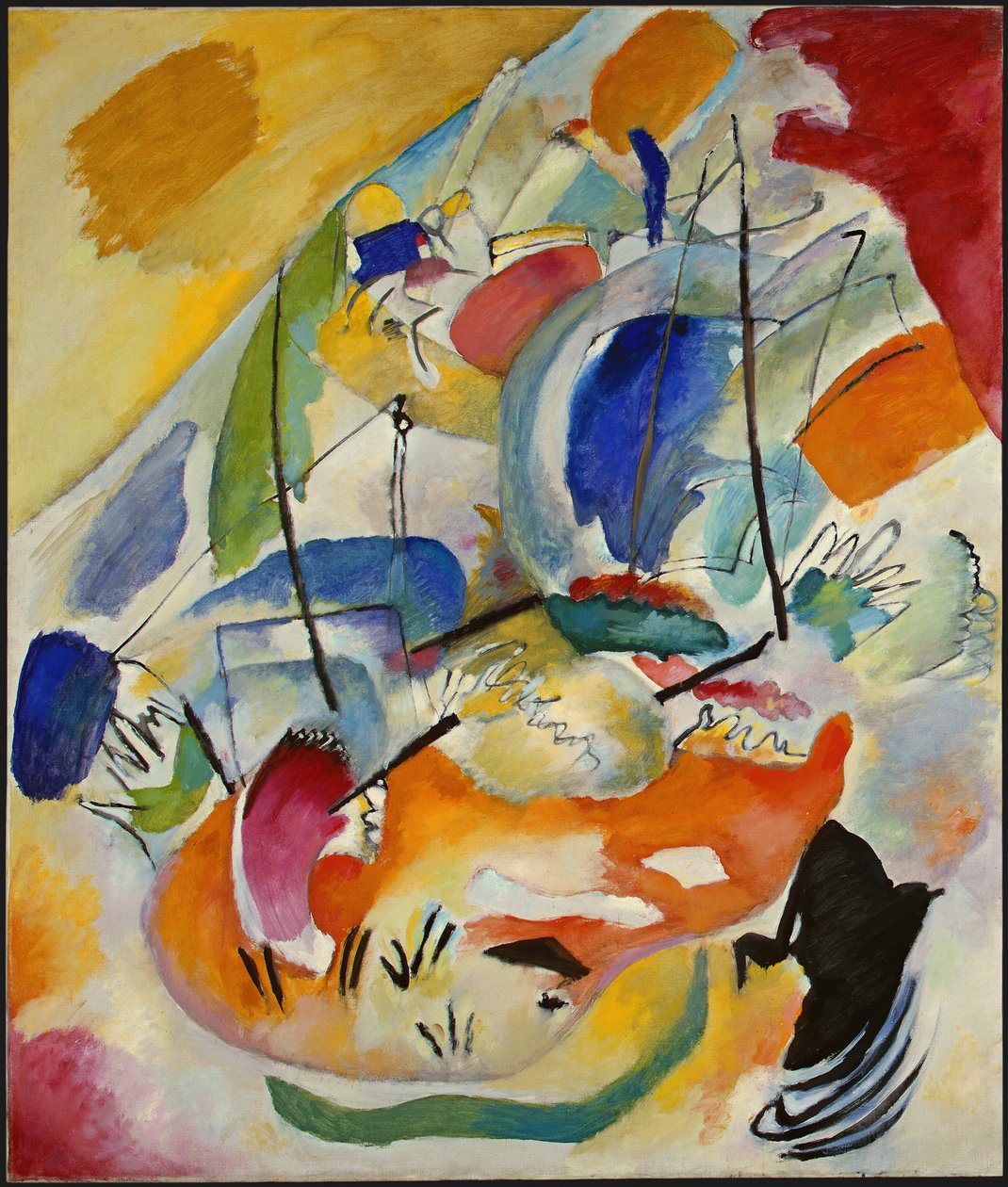 ""Doğaçlama 31, deniz savaşı"" Deniz savaşı - Wassily Kandinsky'nin (veya Wassily Kandinski veya Kandinskij) tablosu by Wassily Kandinsky