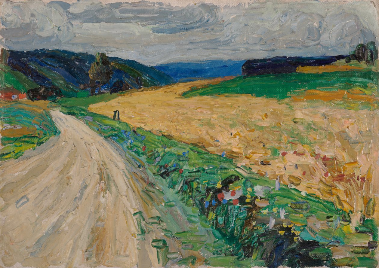 Kallmünz - sarı posta arabasında doğa çalışması by Wassily Kandinsky