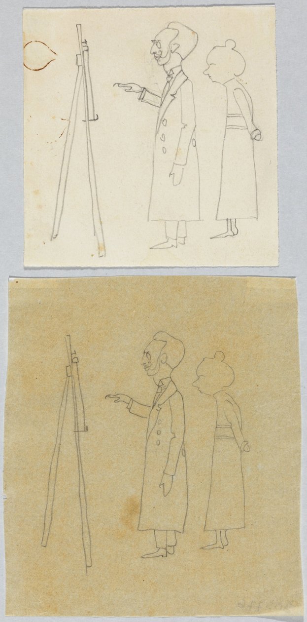 Kandinsky ve Münter şövale önünde by Wassily Kandinsky