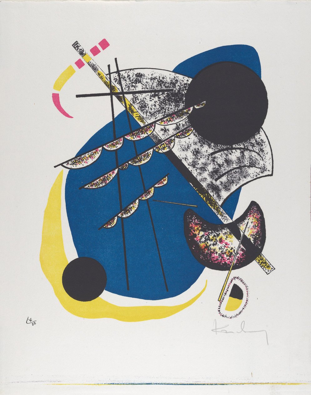 Kleine Welten II (Small Worlds II), 1922 (siyah, kırmızı, mavi, sarı basılmış litografi) by Wassily Kandinsky