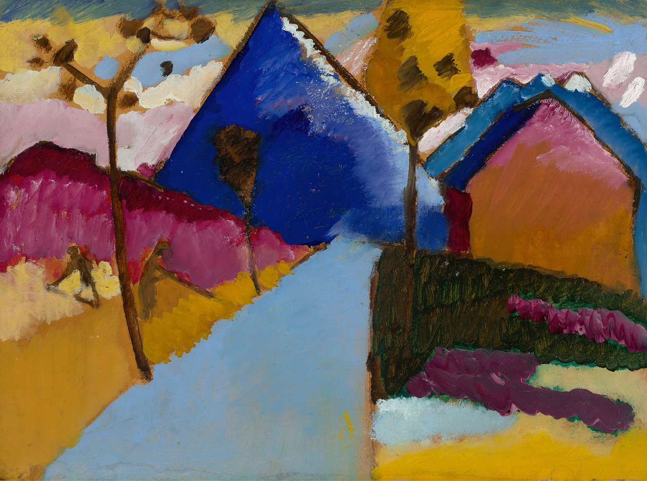Kochel, Düz Sokak, 1909. by Wassily Kandinsky