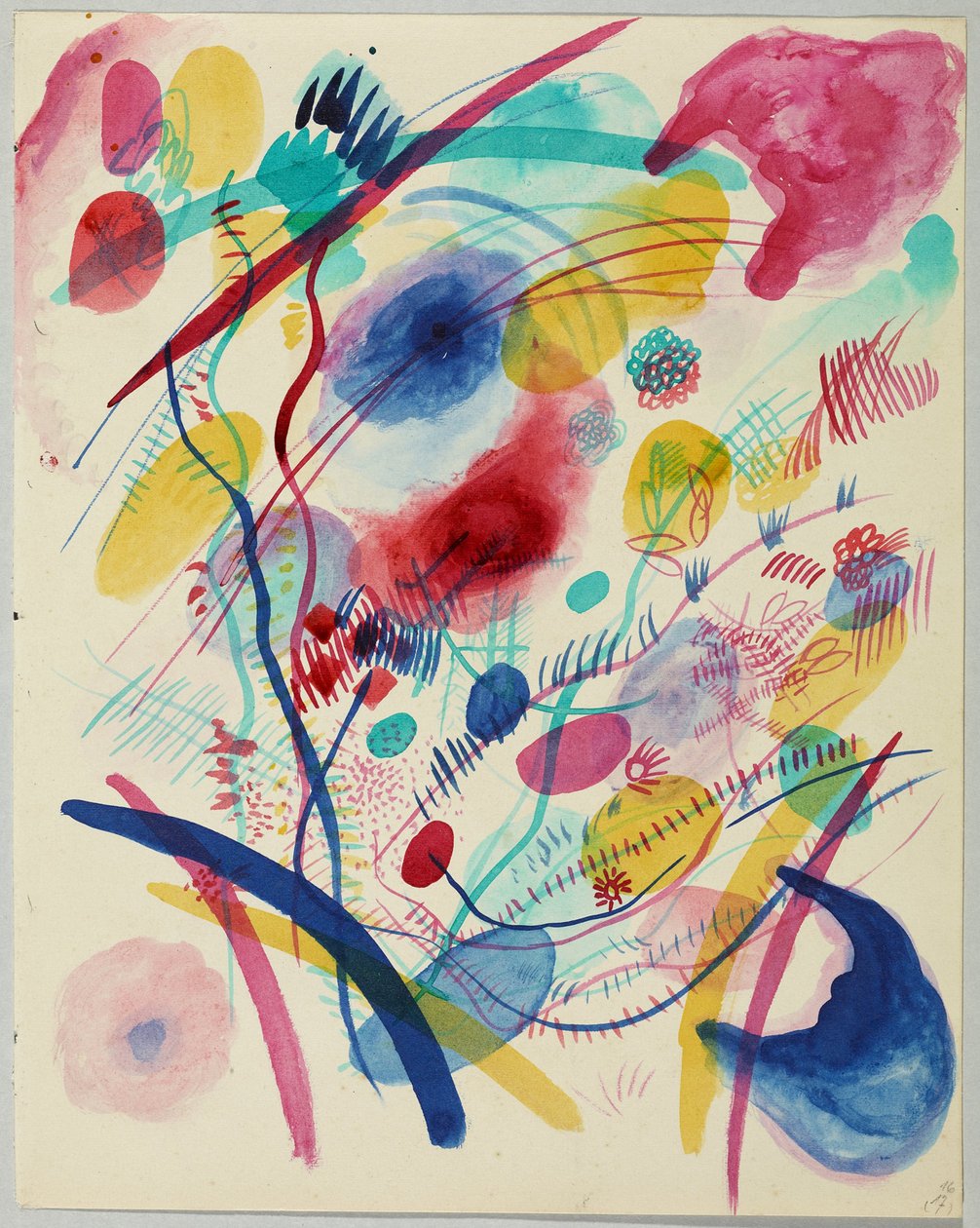Kırmızı, mavi, yeşil ve sarı kompozisyon by Wassily Kandinsky