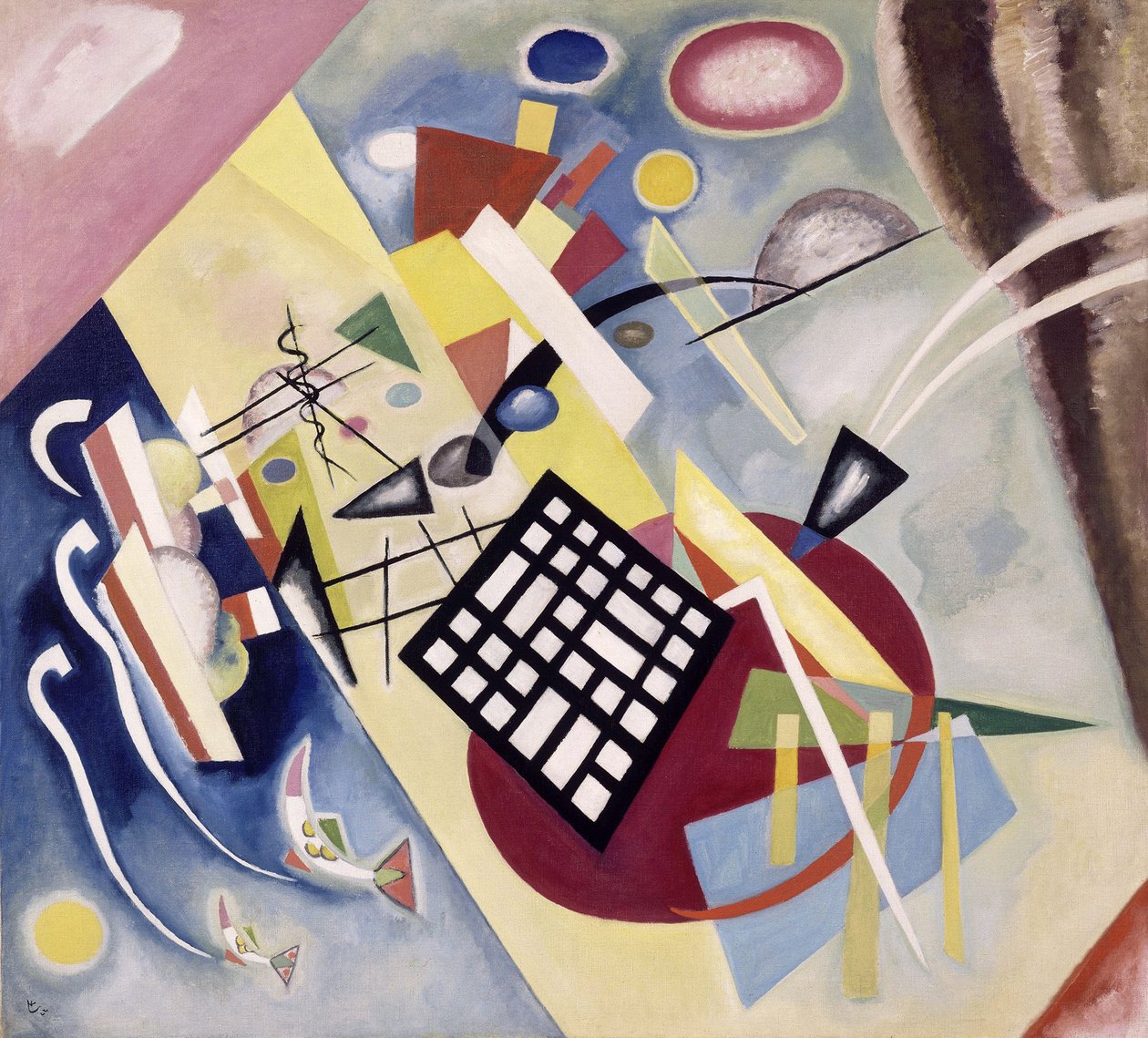 Wassily Kandinsky (veya Wassily Kandinski veya Kandinskij) tarafından ""Kara Izgara"" tablosu by Wassily Kandinsky