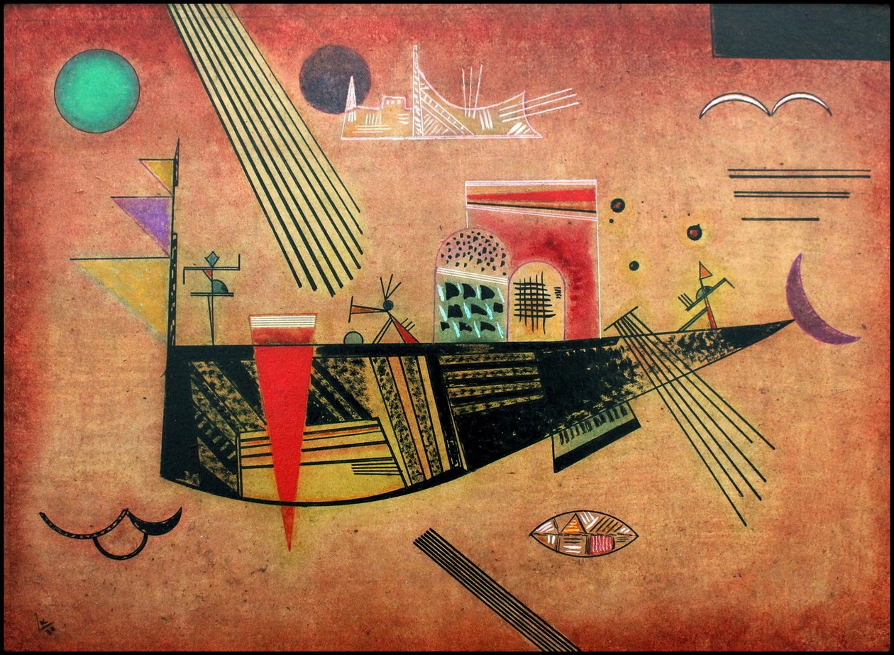 "Launisch" (tuhaf) Vassily Kandinsky (veya Wassily Kandinski veya Kandinskij) tarafından yapılan boyama by Wassily Kandinsky