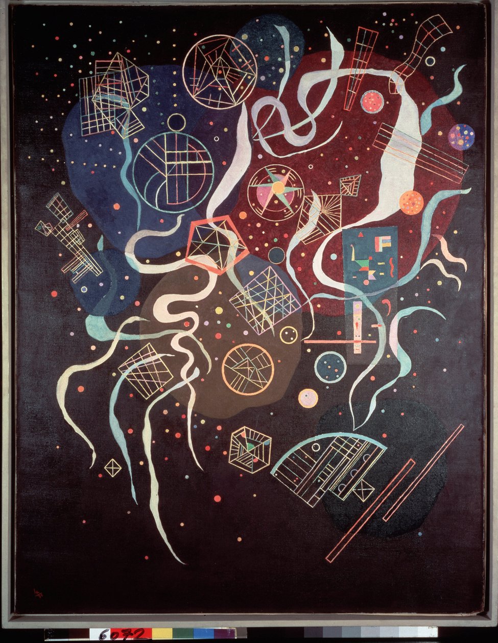 Hareket. Temsili olmayan kompozisyon. Wassily Kandinsky (veya Wassily Kandinski veya Kandinskij) tarafından yapılan boyama by Wassily Kandinsky