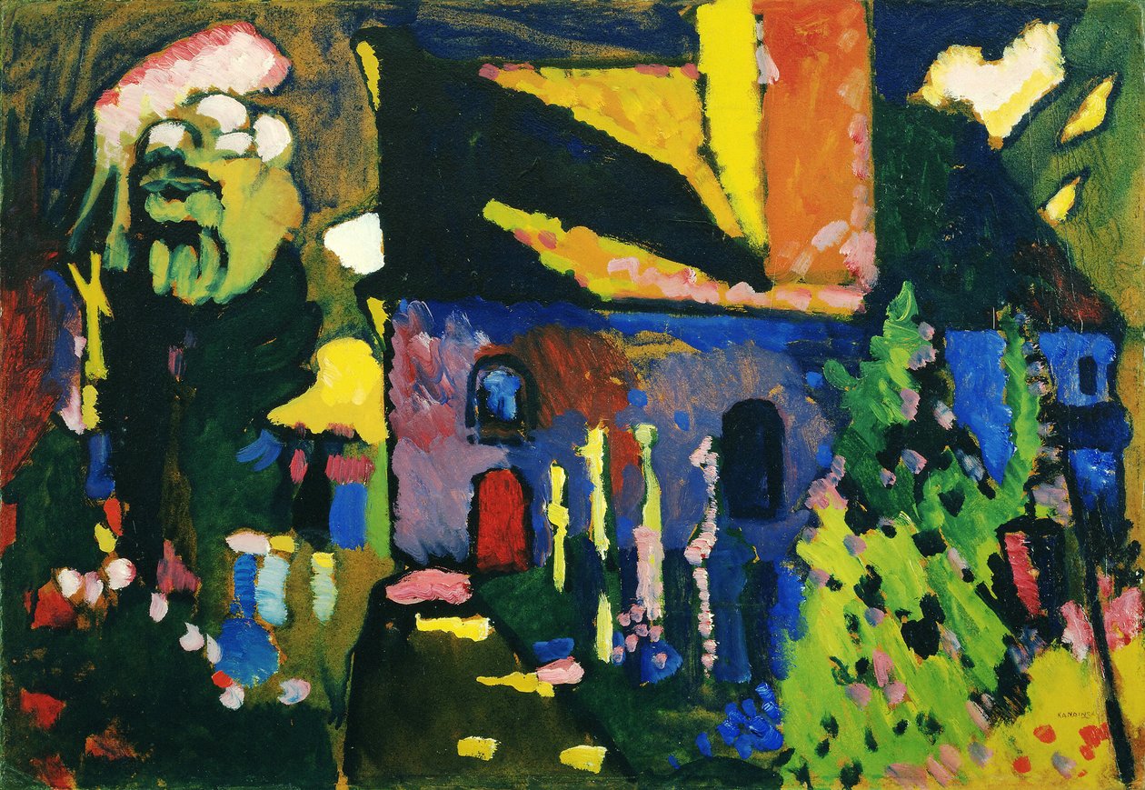 ""Murnau Kilisesi"" Wassily Kandinsky'nin (veya Wassily Kandinski veya Kandinskij) tablosu by Wassily Kandinsky