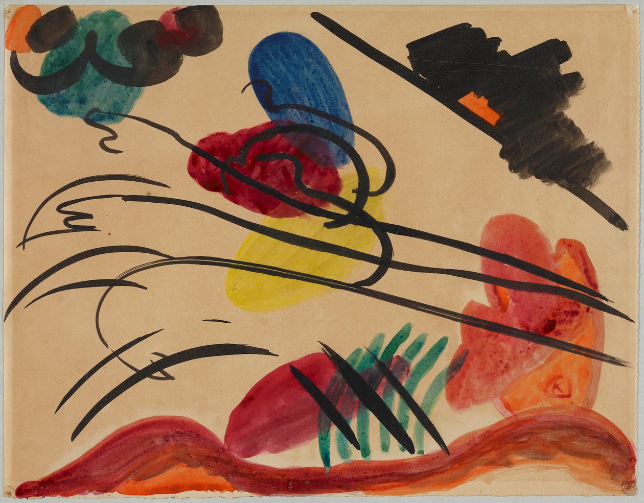 Üç binici ile by Wassily Kandinsky