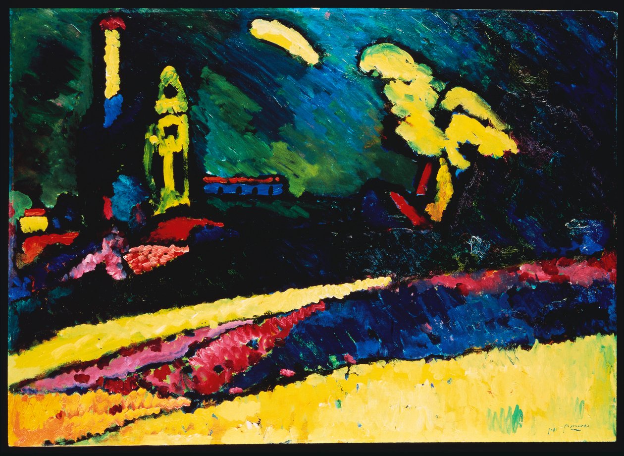 Murnau, Kilise I ile Manzara by Wassily Kandinsky