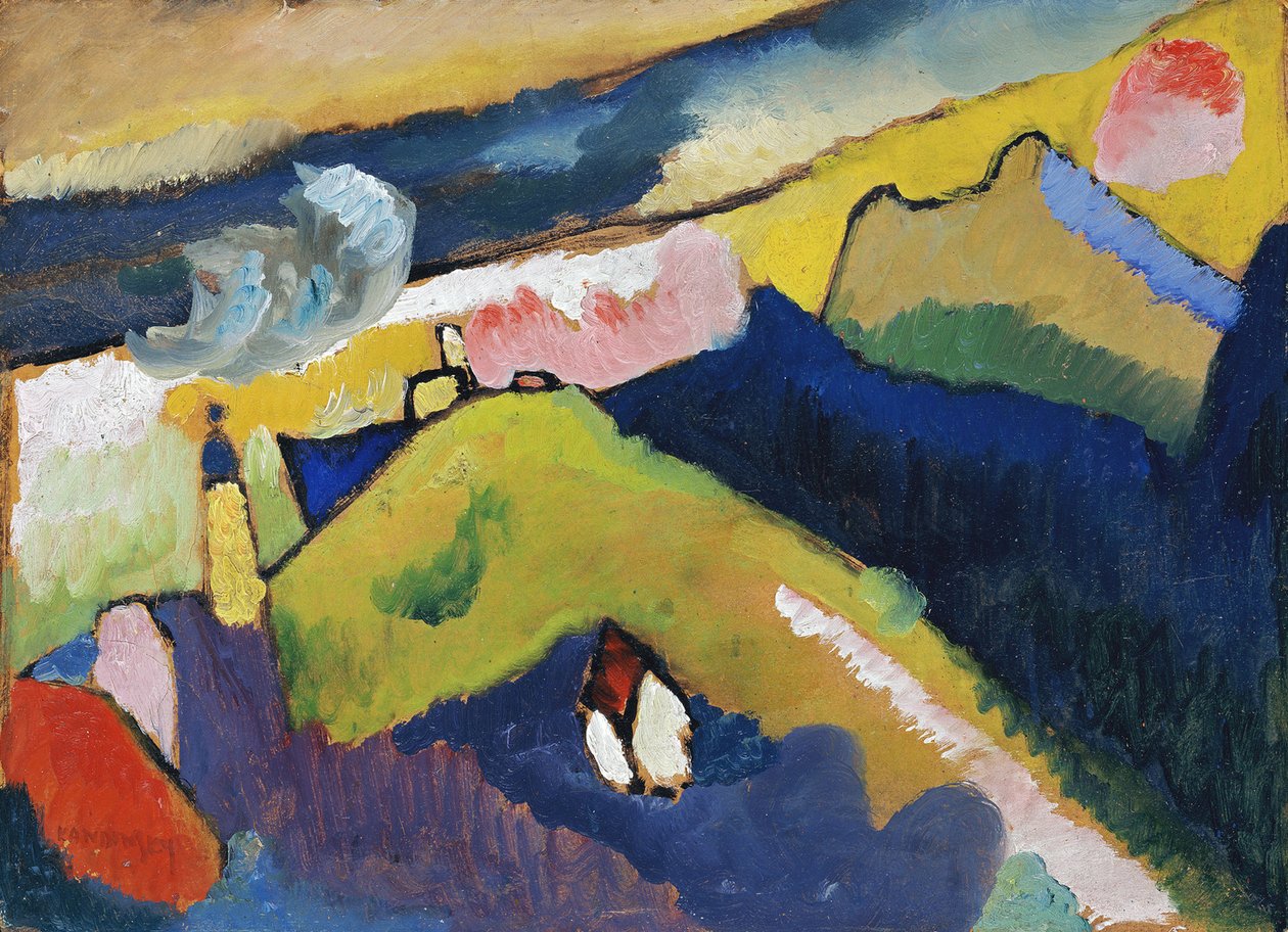 ""Murnau, kilise ile dağ manzarası"" Wassily Kandinsky