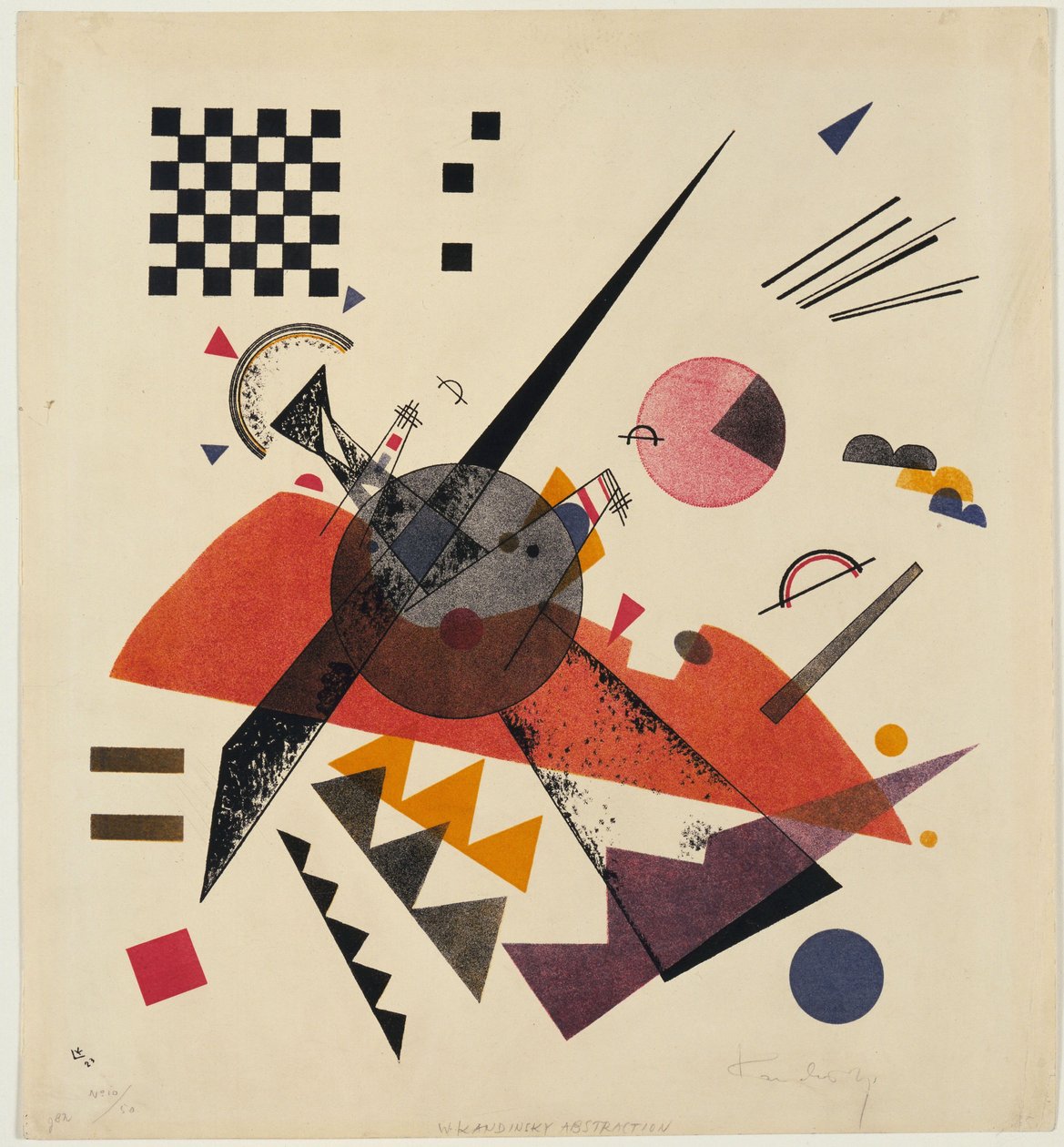 Wassily Kandinsky (veya Wassily Kandinski veya Kandinskij) tarafından ""Turuncu"" Litografi by Wassily Kandinsky