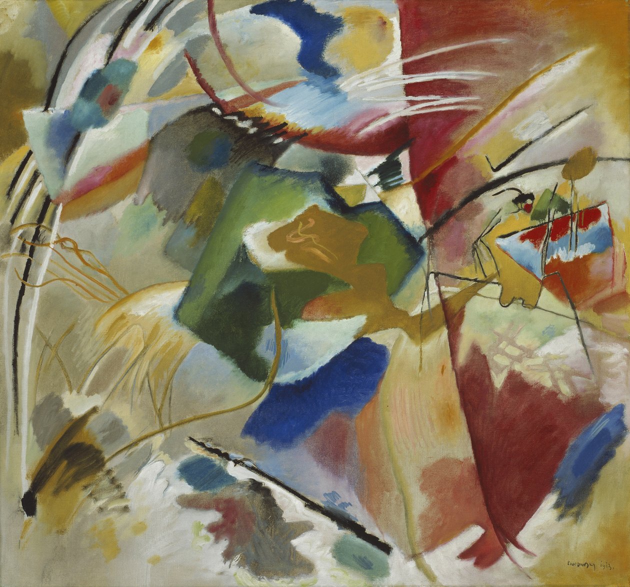 Yeşil Merkezli Boyama, 1913 by Wassily Kandinsky