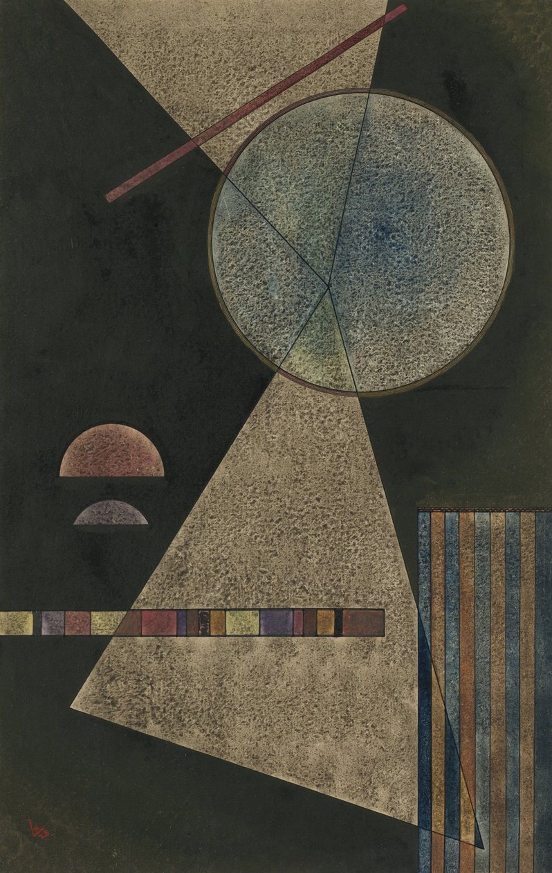 ""Point de rendezvous"" (Buluşma noktası) Wassily Kandinsky (veya Wassily Kandinski veya Kandinskij) tarafından suluboya ve guaj by Wassily Kandinsky