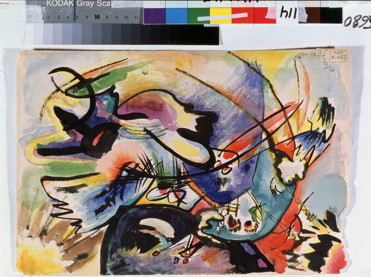 Vassily Kandinsky (veya Wassily Kandinski veya Kandinskij) tarafından ""Kırmızı ve Siyah"" tablosu by Wassily Kandinsky