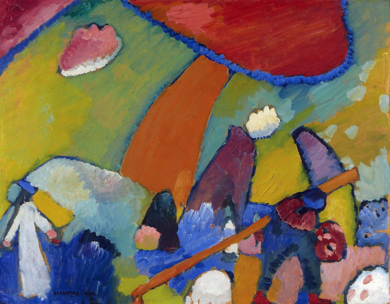 ""Plaj sahnesi"" Wassily Kandinsky'nin (veya Wassily Kandinski veya Kandinskij) tablosu by Wassily Kandinsky