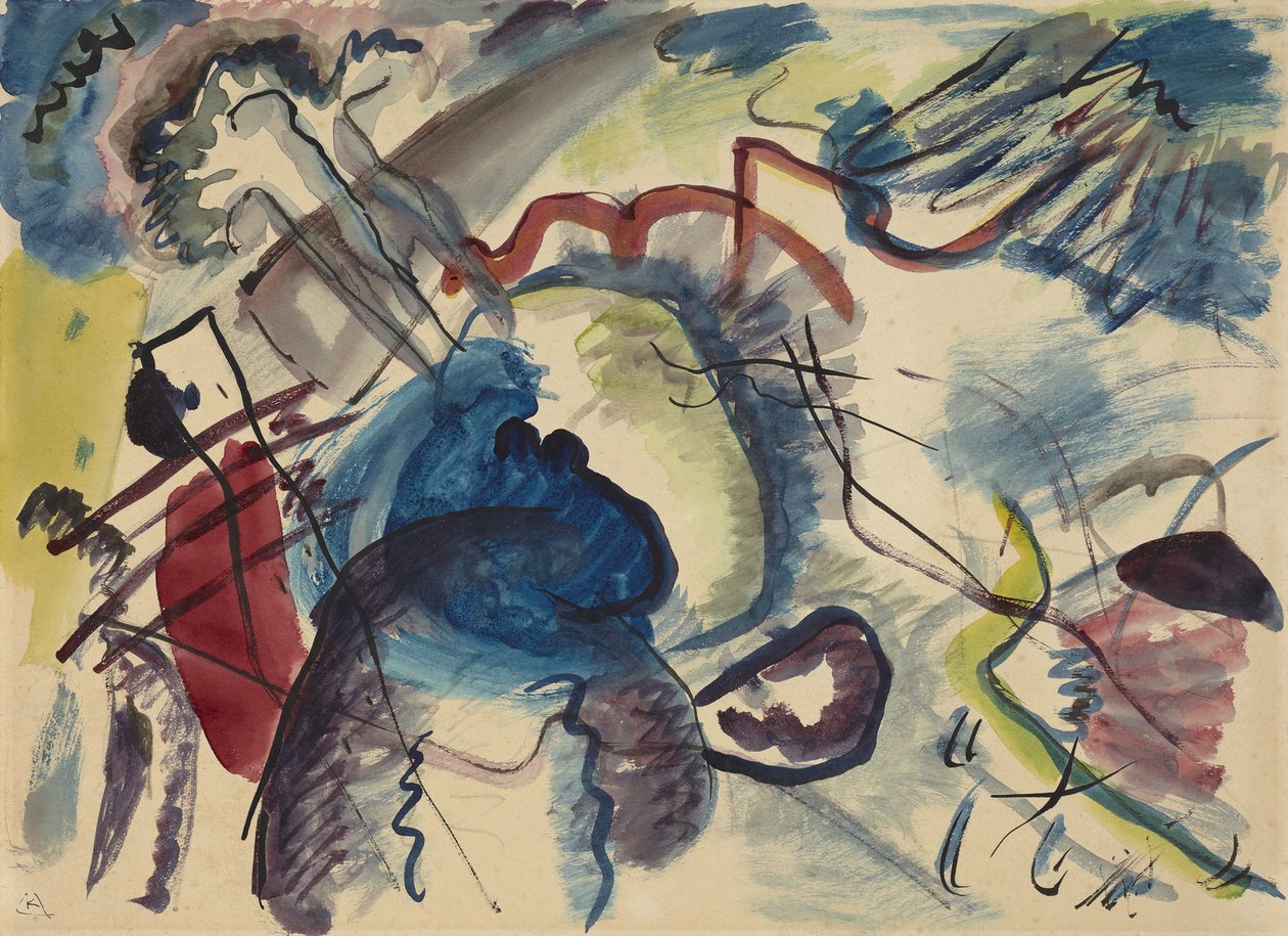 Beyaz Kenarlıklı Resim Taslağı Beyaz kenarlıklı resim taslağı, 1913 by Wassily Kandinsky