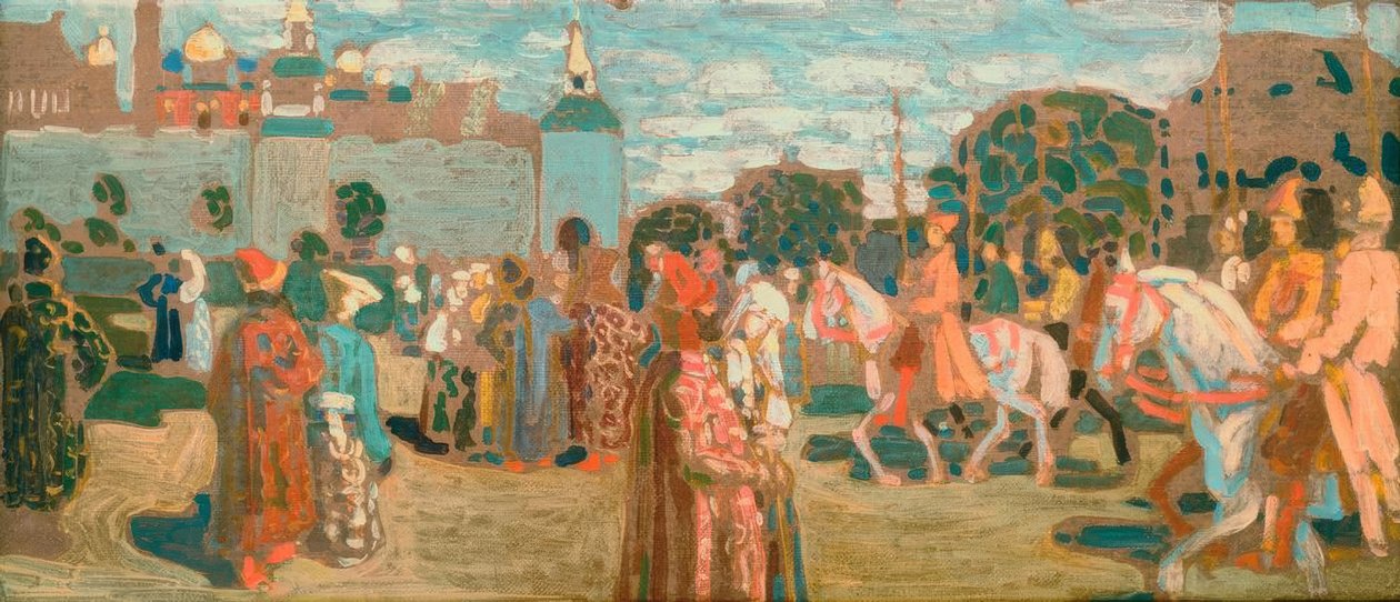 Pazar için eskiz (Eski Rusça) by Wassily Kandinsky